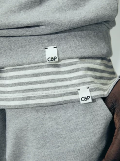 Cut & Pin Clothing Organic Cotton Popper Shoulder Sweatshirt | Grey