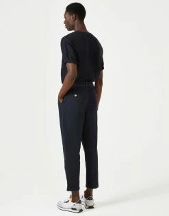 Cut & Pin Smart-Casual Organic Cotton & Linen Relaxed Trousers | Dark Navy Clothing