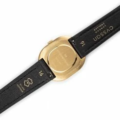 Cyssan Accessories CYS2 Watch With White, Gold & Champagne Dial | Black Vegan Leather Strap