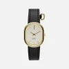 Cyssan Accessories CYS2 Watch With White, Gold & Champagne Dial | Black Vegan Leather Strap