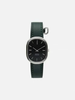 Cyssan CYS4 Watch With Black & Silver Dial | Green Vegan Leather Strap Accessories