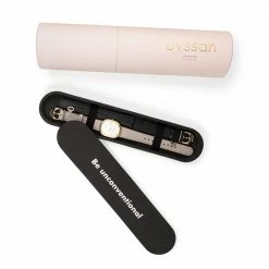 Cyssan Accessories CYS5 Watch With White, Gold & Champagne Dial | Sand Vegan Leather Strap