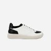 Dauntless Båld Panelled Vegan Leather Trainer | Black & Eggshell