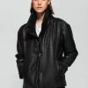 Dauntless Puffy Vegan Leather Coat | Black
