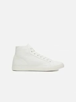 Elliott Climate Positive Recycled Canvas High-Top Trainer | White/Stripes Shoes