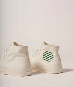 Elliott Climate Positive Recycled Canvas High-Top Trainer | White/Stripes Shoes 12 Elliott Climate Positive Recycled Canvas High-Top Trainer | White/Stripes Shoes