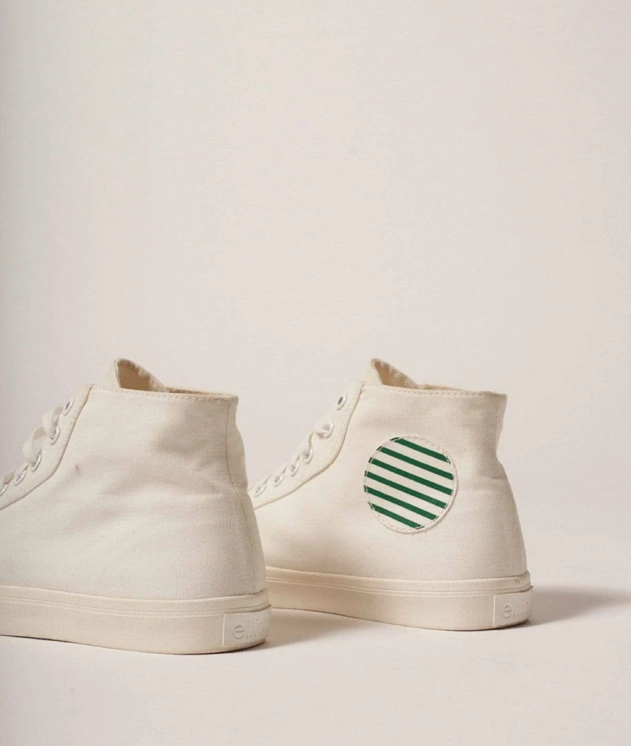 Elliott Climate Positive Recycled Canvas High-Top Trainer | White/Stripes Shoes 6 Elliott Climate Positive Recycled Canvas High-Top Trainer | White/Stripes Shoes