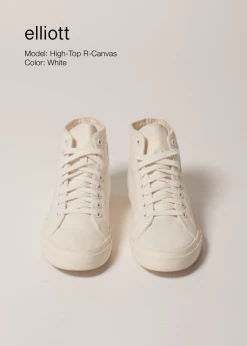 Elliott Climate Positive Recycled Canvas High-Top Trainer | White/Stripes Shoes 14 Elliott Climate Positive Recycled Canvas High-Top Trainer | White/Stripes Shoes