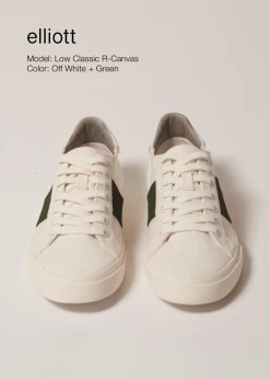 Elliott Shoes Climate Positive Recycled Canvas Trainer | White/Green