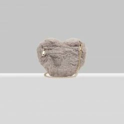 Expressions NYC Bags BROOME ST Faux Fur Vegan Heart Bag | Grey