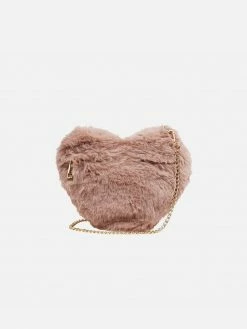 Expressions NYC BROOME ST Faux Fur Vegan Heart Bag | Winter Blush Bags