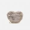 Expressions NYC Bags BROOME ST Faux Fur Vegan Heart Bag | Grey 2 Expressions NYC Bags BROOME ST Faux Fur Vegan Heart Bag | Grey