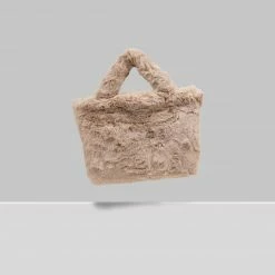 Expressions NYC Bags BROOME ST Faux Fur Vegan Small Satchel | Neutral