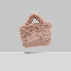 Expressions NYC Bags BROOME ST Faux Fur Vegan Small Satchel | Winter Blush