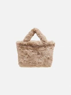 Expressions NYC Bags BROOME ST Faux Fur Vegan Small Satchel | Neutral