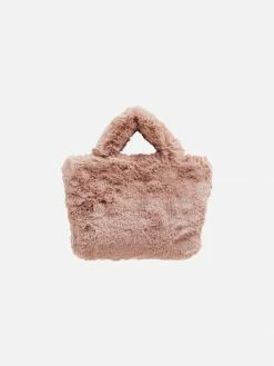 Expressions NYC Bags BROOME ST Faux Fur Vegan Small Satchel | Winter Blush