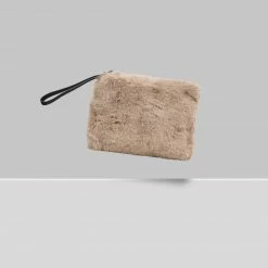 Expressions NYC Bags BROOME ST Faux Fur Vegan Wristlet | Neutral