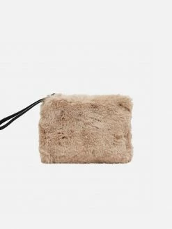 Expressions NYC Bags BROOME ST Faux Fur Vegan Wristlet | Neutral