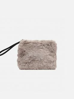 Expressions NYC Bags BROOME ST Faux Fur Vegan Wristlet | Grey
