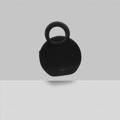 Expressions NYC EARTH Vegan Leather Round Crossbody | Black Bags