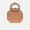 Expressions NYC EARTH Vegan Leather Round Crossbody Bag | Nude