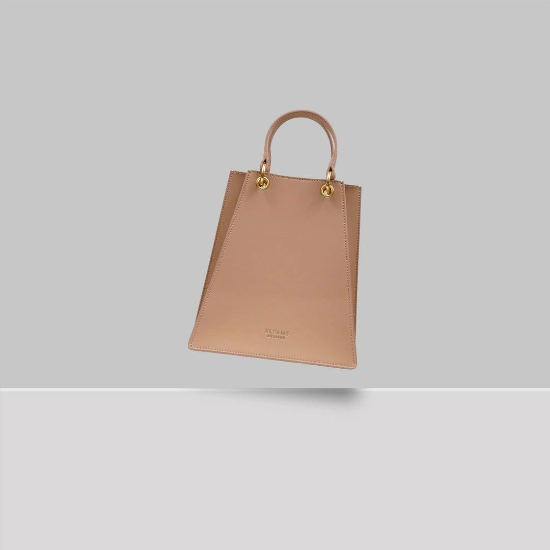 Expressions NYC FIRE Triangular Vegan Leather Medium Satchel | Nude 4 Expressions NYC FIRE Triangular Vegan Leather Medium Satchel | Nude