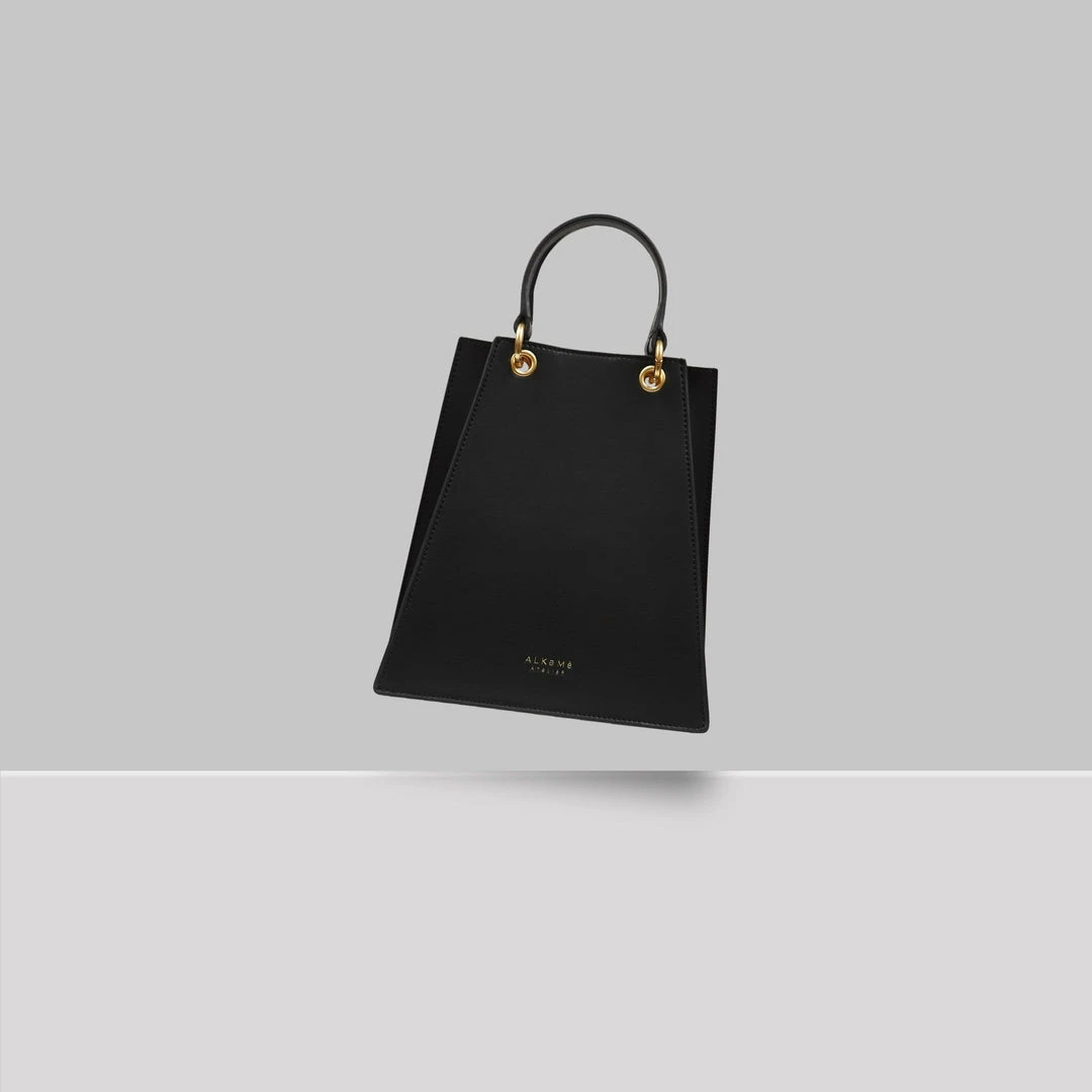 Expressions NYC FIRE Triangular Vegan Leather Medium Satchel | Black 4 Expressions NYC FIRE Triangular Vegan Leather Medium Satchel | Black