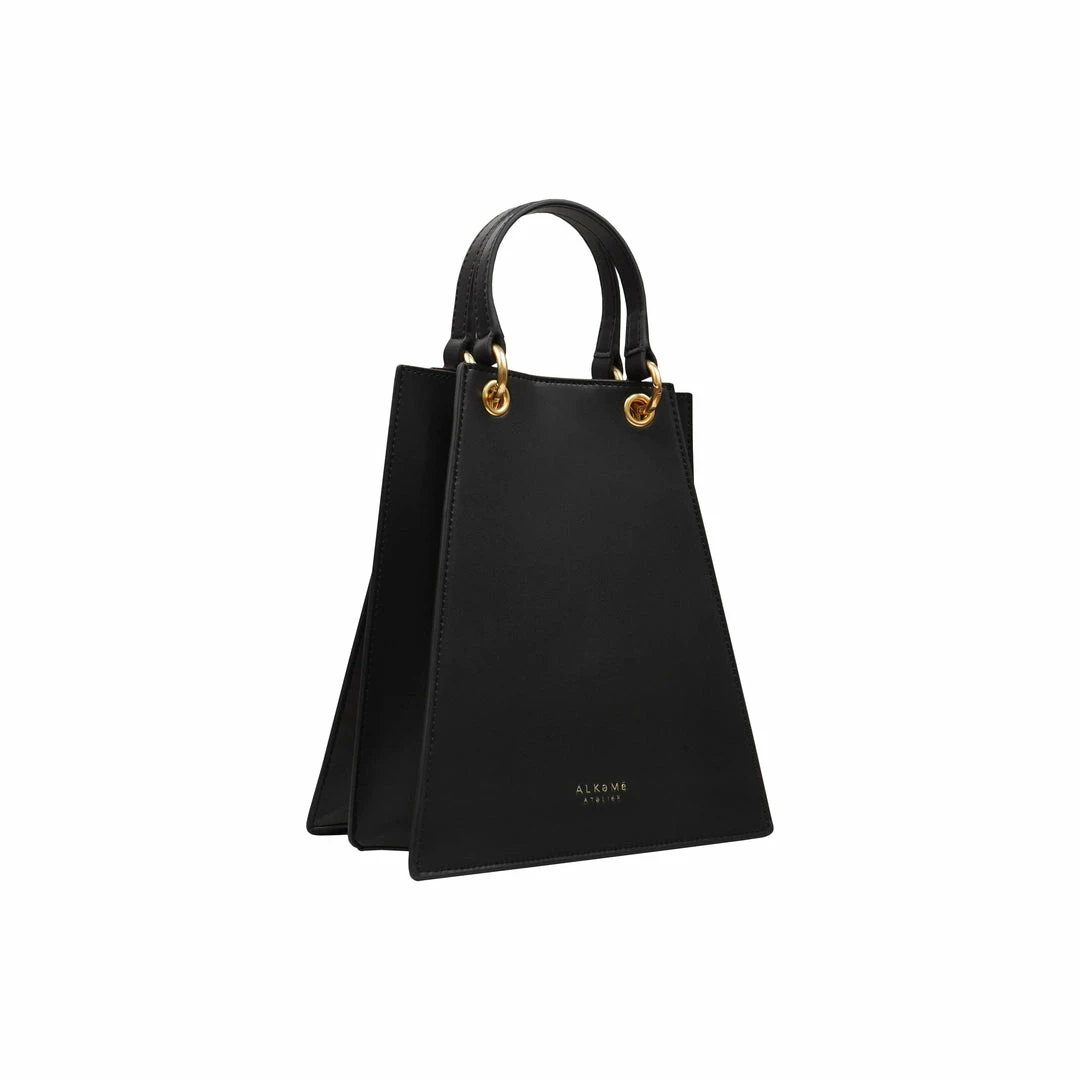 Expressions NYC FIRE Triangular Vegan Leather Medium Satchel | Black 5 Expressions NYC FIRE Triangular Vegan Leather Medium Satchel | Black