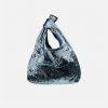 Expressions NYC ORCHARD ST Crushed Velvet Small Vegan Tote | Blue