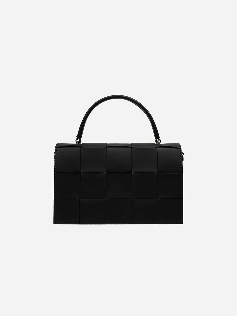 Expressions NYC Bags SPRING ST Woven Vegan Leather Crossbody | Black 3 Expressions NYC Bags SPRING ST Woven Vegan Leather Crossbody | Black