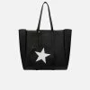 Expressions NYC Bags UPPER EAST SIDE Vegan Leather Large Tote With Star Pouch | Black