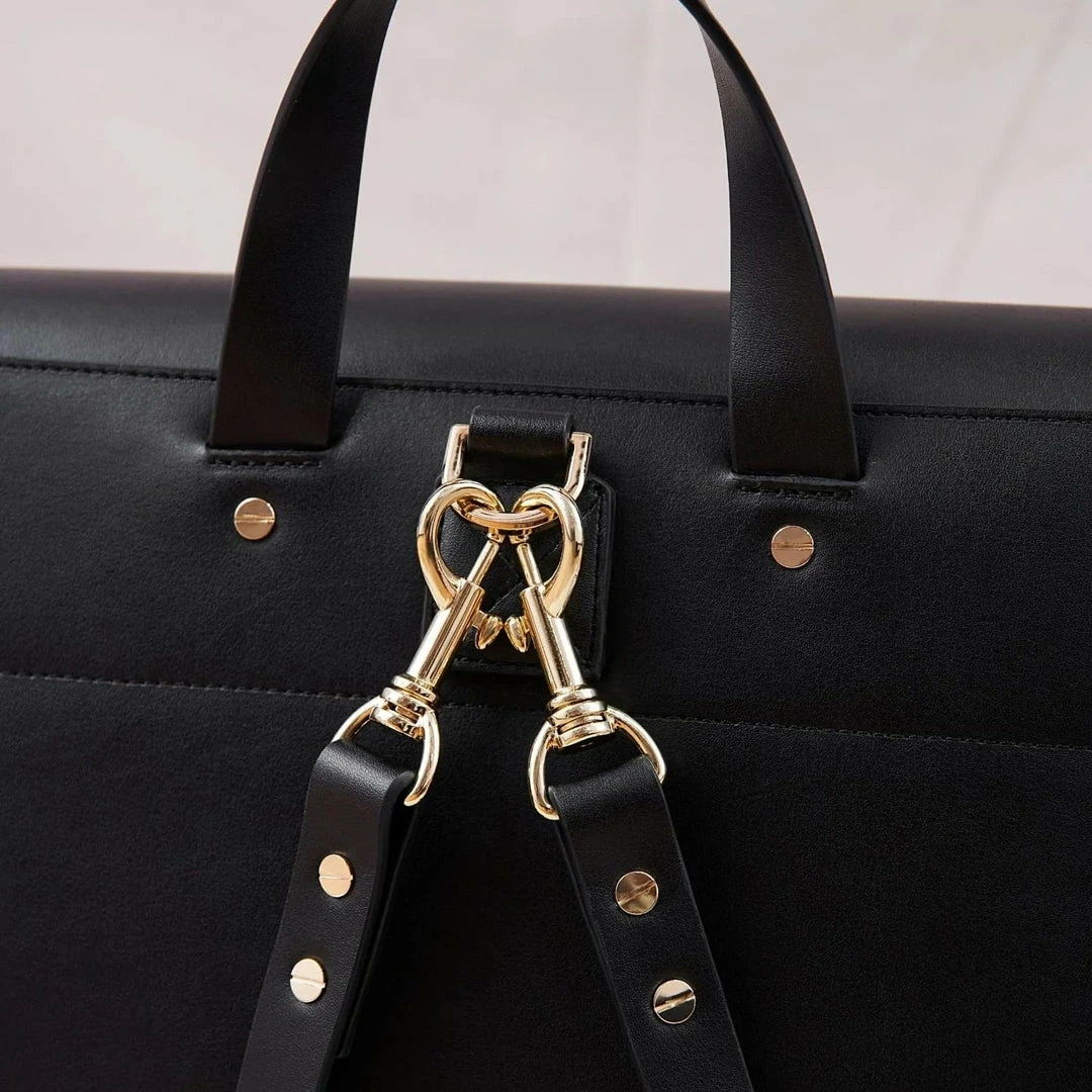 FRIDA ROME Bags The WEEK/DAY Cactus Leather Vegan Tailored Tote | Black 9 FRIDA ROME Bags The WEEK/DAY Cactus Leather Vegan Tailored Tote | Black