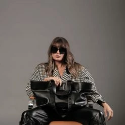 FRIDA ROME The WEEK/DAY X Cactus Leather Vegan Slouch Tote | Black Bags