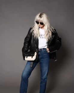 FRIDA ROME The WEEK/END Cactus Leather Vegan Studded Crossbody Bag | Black Bags