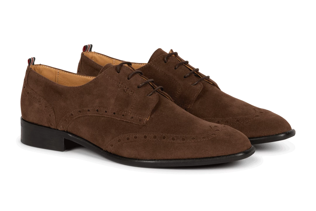 Gentleberg Shoes Kobus Vegan Suede Wingtip Derby | Brown 4 Gentleberg Shoes Kobus Vegan Suede Wingtip Derby | Brown