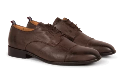 Gentleberg Robbert Vegan Leather Cap Toe Derby | Dark Brown