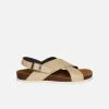 Good Guys Don't Wear Leather Mimi Apple Leather Vegan Cross Strap Sandals | Natural Shoes
