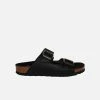 Good Guys Don't Wear Leather Shoes Juno Apple Leather Vegan Buckled Slide-On Sandals | Black 1 Good Guys Don't Wear Leather Shoes Juno Apple Leather Vegan Buckled Slide-On Sandals | Black