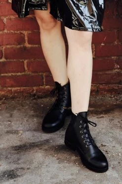 Good Guys Don't Wear Leather Blaze Apple Leather Vegan Ankle Boots | Black