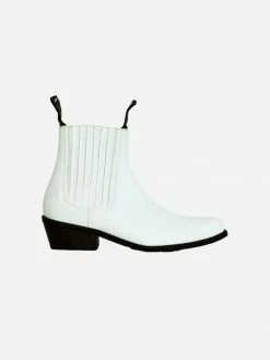 Good Guys Don't Wear Leather Duke Vegan Leather Cowboy Boots | White
