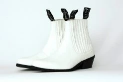 Good Guys Don't Wear Leather Duke Vegan Leather Cowboy Boots | White