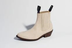 Good Guys Don't Wear Leather Duke Vegan Suede Cowboy Boots | Beige Shoes