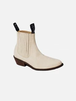 Good Guys Don't Wear Leather Duke Vegan Suede Cowboy Boots | Beige Shoes