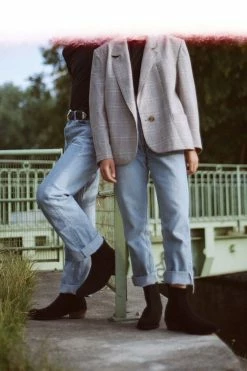 Good Guys Don't Wear Leather Shoes Duke Vegan Suede Cowboy Boots | Black