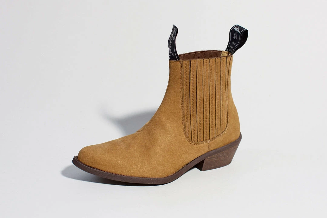 Good Guys Don't Wear Leather Shoes Duke Vegan Suede Cowboy Boots | Mustard 7 Good Guys Don't Wear Leather Shoes Duke Vegan Suede Cowboy Boots | Mustard