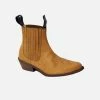 Good Guys Don't Wear Leather Shoes Duke Vegan Suede Cowboy Boots | Mustard