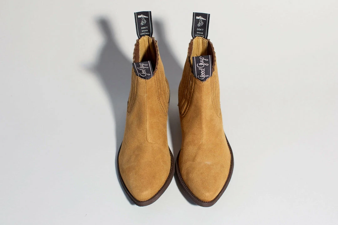 Good Guys Don't Wear Leather Shoes Duke Vegan Suede Cowboy Boots | Mustard 5 Good Guys Don't Wear Leather Shoes Duke Vegan Suede Cowboy Boots | Mustard