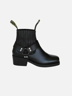 Good Guys Don't Wear Leather Eddie Vegan Leather Ankle Motorcycle Boot | Black Shoes