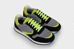 Good Guys Don't Wear Leather Shoes Felix Vegan Suede Trainers | Black & Yellow