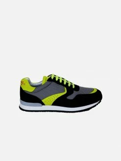 Good Guys Don't Wear Leather Shoes Felix Vegan Suede Trainers | Black & Yellow